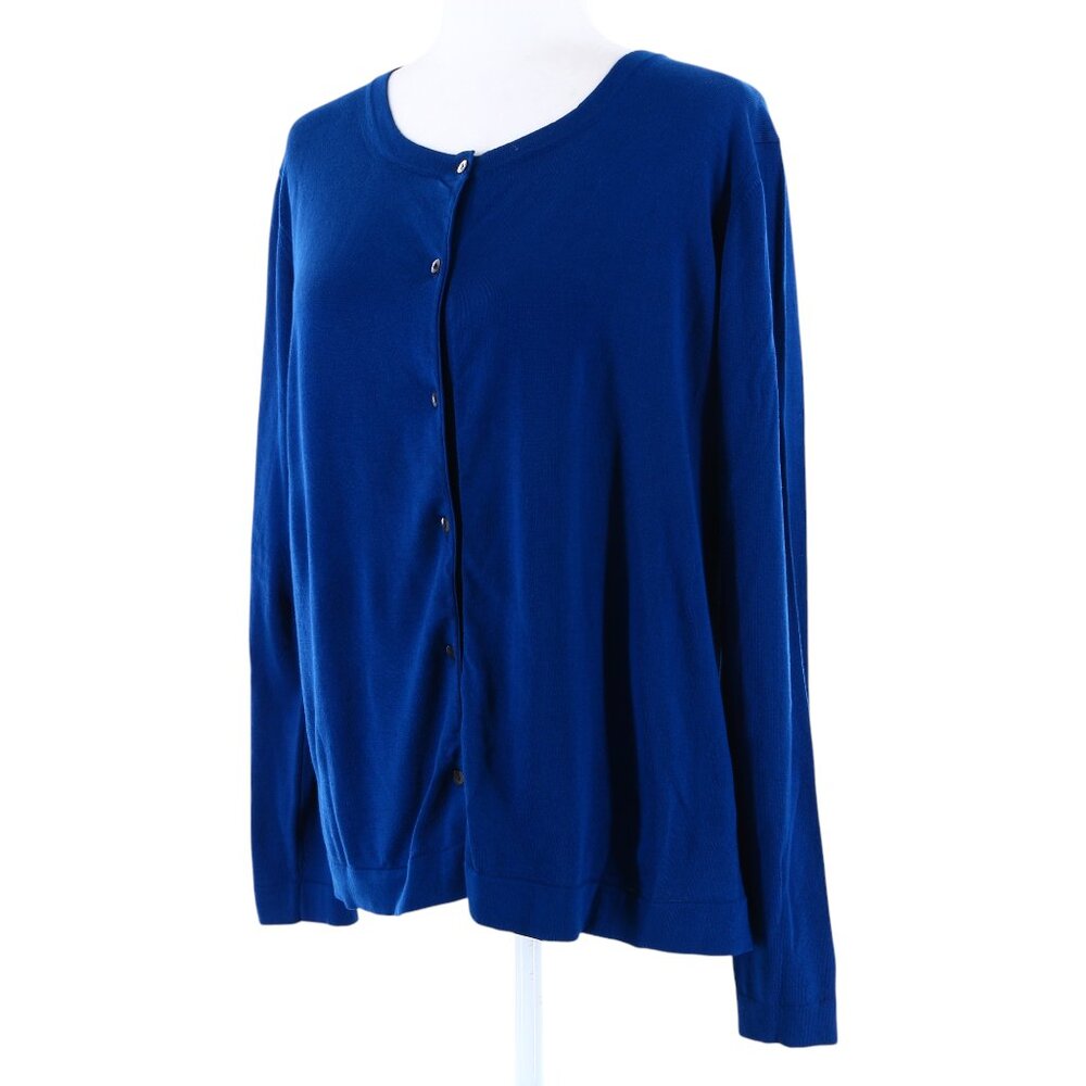 Alpha Studio Buttoned Women’s Blue Cotton Cardigan Sweater - Retail $155 - NWT